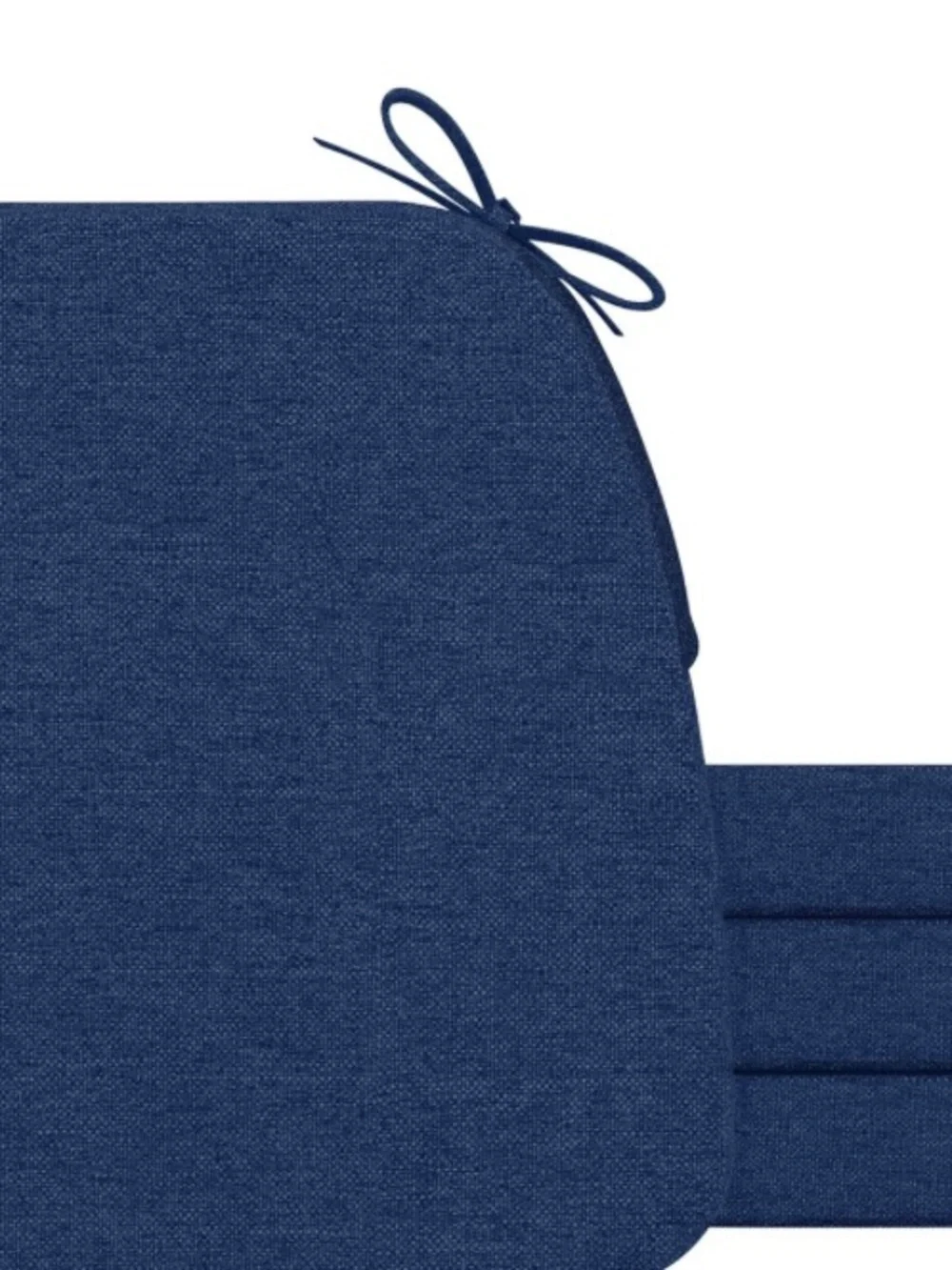 Set of 4 Navy Blue Dining Chair Cushions with Ties